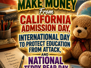 How to Make Money From California Admission Day, International Day to Protect Education from Attack, and National Teddy Bear Day How to Make Money From California Admission Day, International Day to Protect Education from Attack, and National Teddy Bear Day