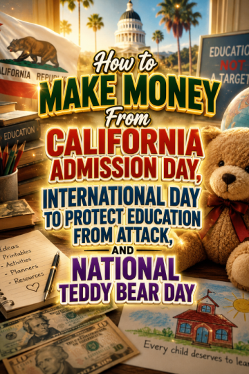 How to Make Money From California Admission Day, International Day to Protect Education from Attack, and National Teddy Bear Day