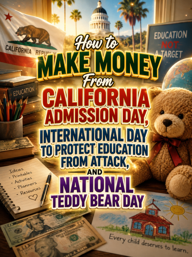 How to Make Money From California Admission Day, International Day to Protect Education from Attack, and National Teddy Bear Day