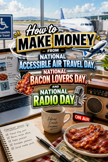 How to Make Money From National Accessible Air Travel Day, National Bacon Lovers Day, and National Radio Day