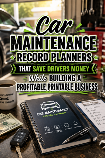 Car Maintenance Record Planners That Save Drivers Money While Building a Profitable Printable Business