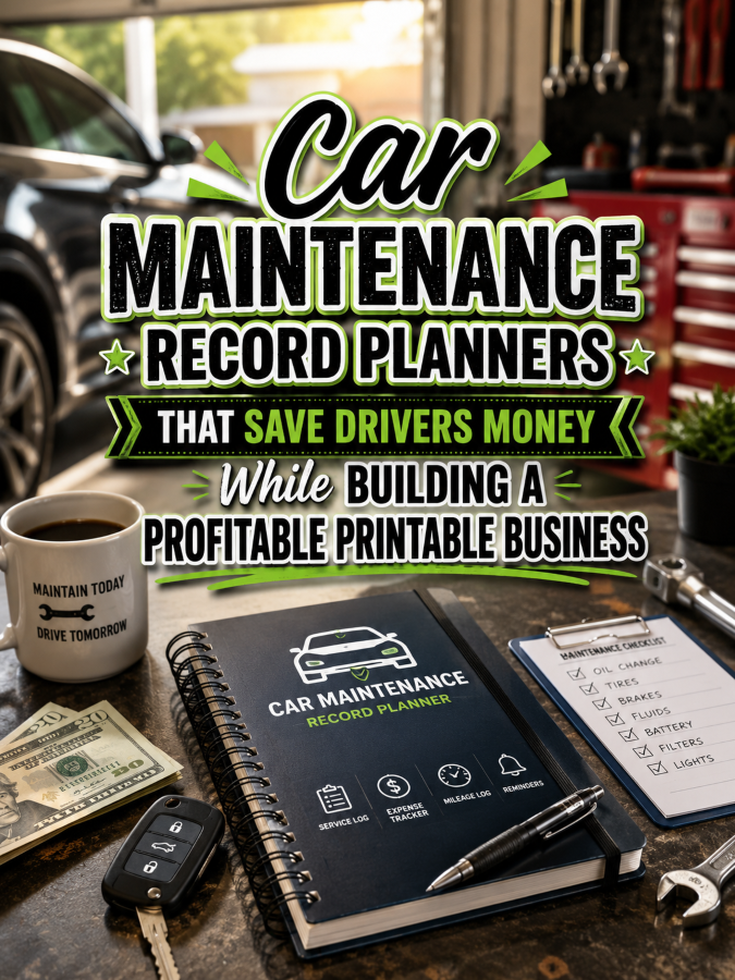 Car Maintenance Record Planners That Save Drivers Money While Building a Profitable Printable Business