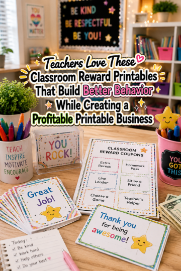 Teachers Love These Classroom Reward Printables That Build Better Behavior While Creating a Profitable Printable Business