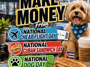 How to Make Money From National Cheap Flight Day, National Cuban Sandwich Day, and National Dog Day