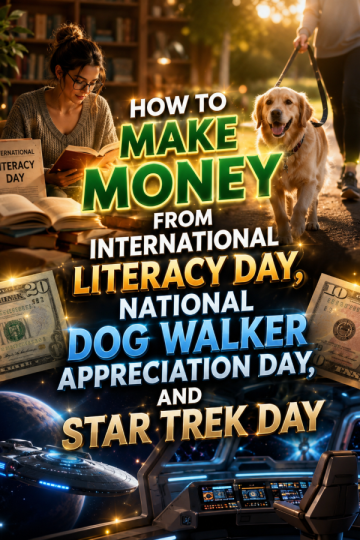 How to Make Money From International Literacy Day, National Dog Walker Appreciation Day, and Star Trek Day