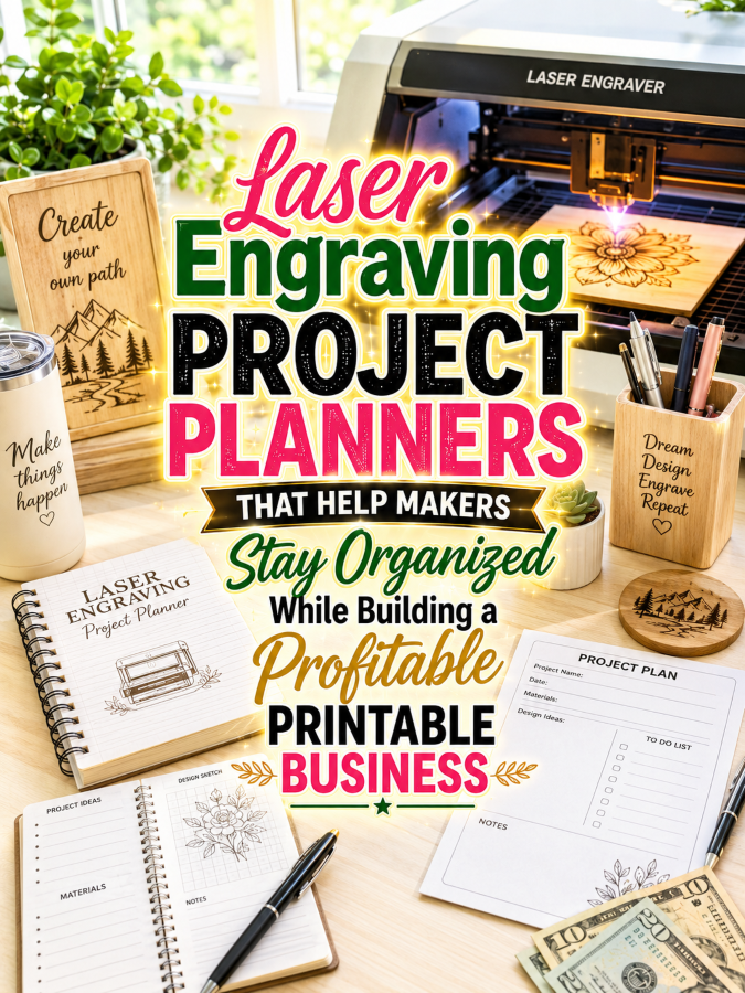 Laser Engraving Project Planners That Help Makers Stay Organized While Building a Profitable Printable Business Laser Engraving Project Planners That Help Makers Stay Organized While Building a Profitable Printable Business