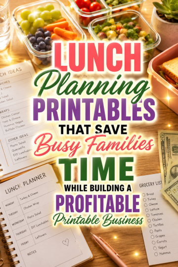 Lunch Planning Printables That Save Busy Families Time While Building a Profitable Printable Business