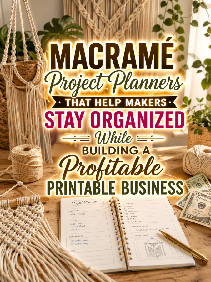 Macramé Project Planners That Help Makers Stay Organized While Building a Profitable Printable Business Macramé Project Planners That Help Makers Stay Organized While Building a Profitable Printable Business