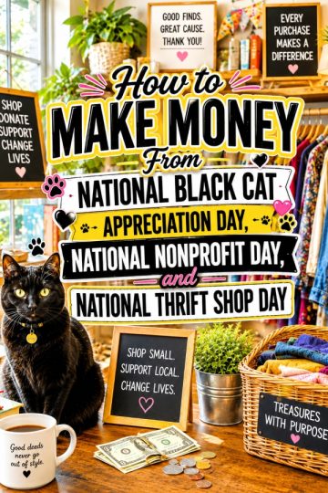 How to Make Money From National Black Cat Appreciation Day, National Nonprofit Day, and National Thrift Shop Day