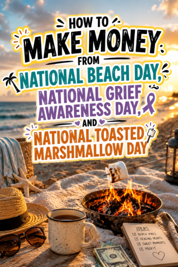 How to Make Money From National Beach Day, National Grief Awareness Day, and National Toasted Marshmallow Day