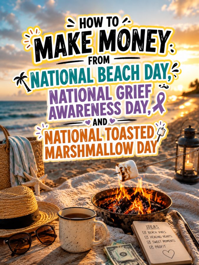 How to Make Money From National Beach Day, National Grief Awareness Day, and National Toasted Marshmallow Day How to Make Money From National Beach Day, National Grief Awareness Day, and National Toasted Marshmallow Day