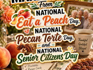 How to Make Money From National Eat a Peach Day, National Pecan Torte Day, and National Senior Citizens Day How to Make Money From National Eat a Peach Day, National Pecan Torte Day, and National Senior Citizens Day