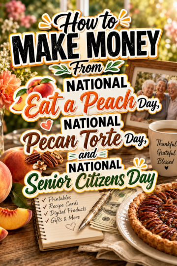 How to Make Money From National Eat a Peach Day, National Pecan Torte Day, and National Senior Citizens Day