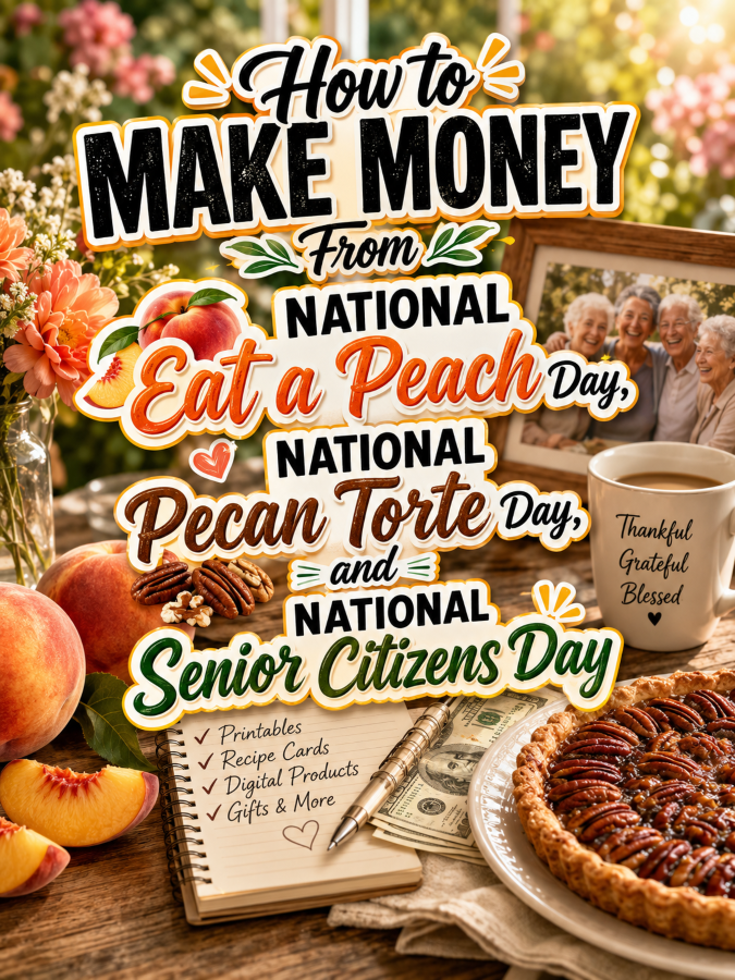 How to Make Money From National Eat a Peach Day, National Pecan Torte Day, and National Senior Citizens Day