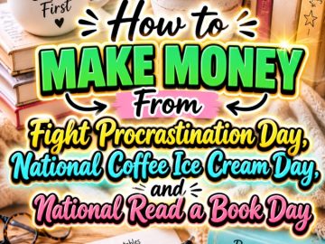 How to Make Money From Fight Procrastination Day, National Coffee Ice Cream Day, and National Read a Book Day How to Make Money From Fight Procrastination Day, National Coffee Ice Cream Day, and National Read a Book Day