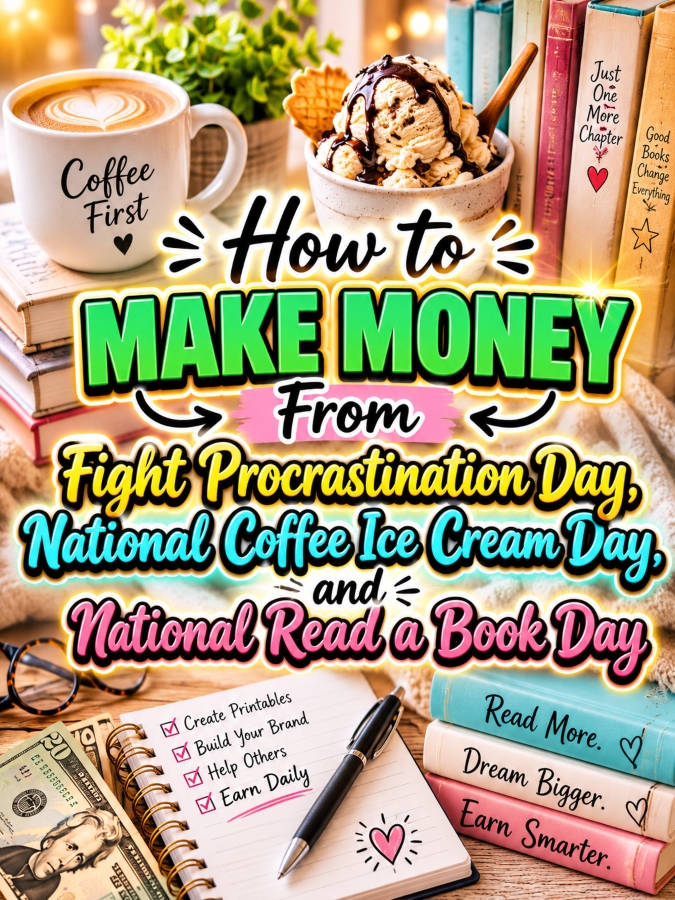 How to Make Money From Fight Procrastination Day, National Coffee Ice Cream Day, and National Read a Book Day How to Make Money From Fight Procrastination Day, National Coffee Ice Cream Day, and National Read a Book Day