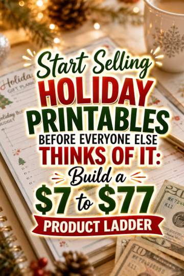 Start Selling Holiday Printables Before Everyone Else Thinks Of It: Build a  to  Product Ladder