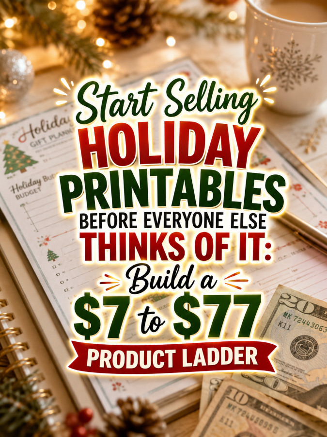 Start Selling Holiday Printables Before Everyone Else Thinks Of It: Build a  to  Product Ladder