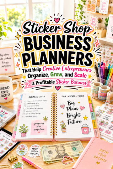 Sticker Shop Business Planners That Help Creative Entrepreneurs Organize, Grow, and Scale a Profitable Sticker Business