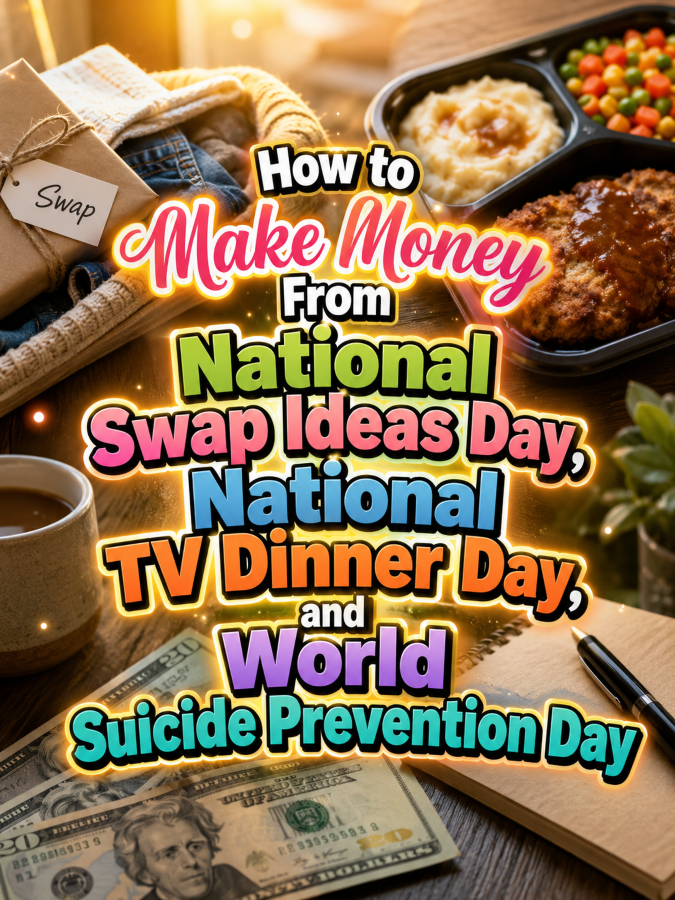 How to Make Money From National Swap Ideas Day, National TV Dinner Day, and World Suicide Prevention Day