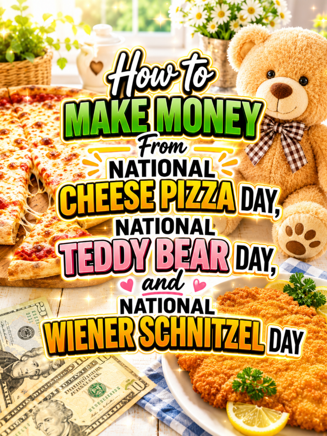 How to Make Money From National Cheese Pizza Day, National Teddy Bear Day, and National Wiener Schnitzel Day
