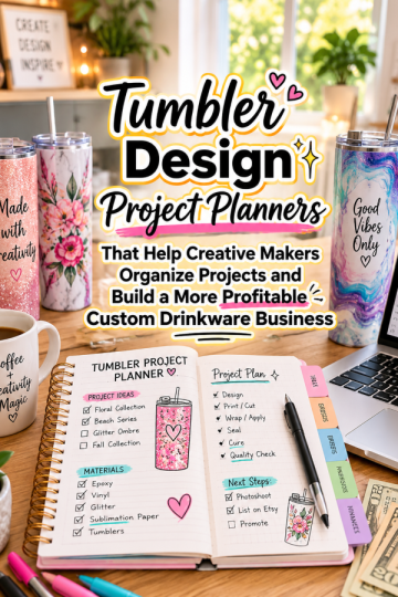 Tumbler Design Project Planners That Help Creative Makers Organize Projects and Build a More Profitable Custom Drinkware Business
