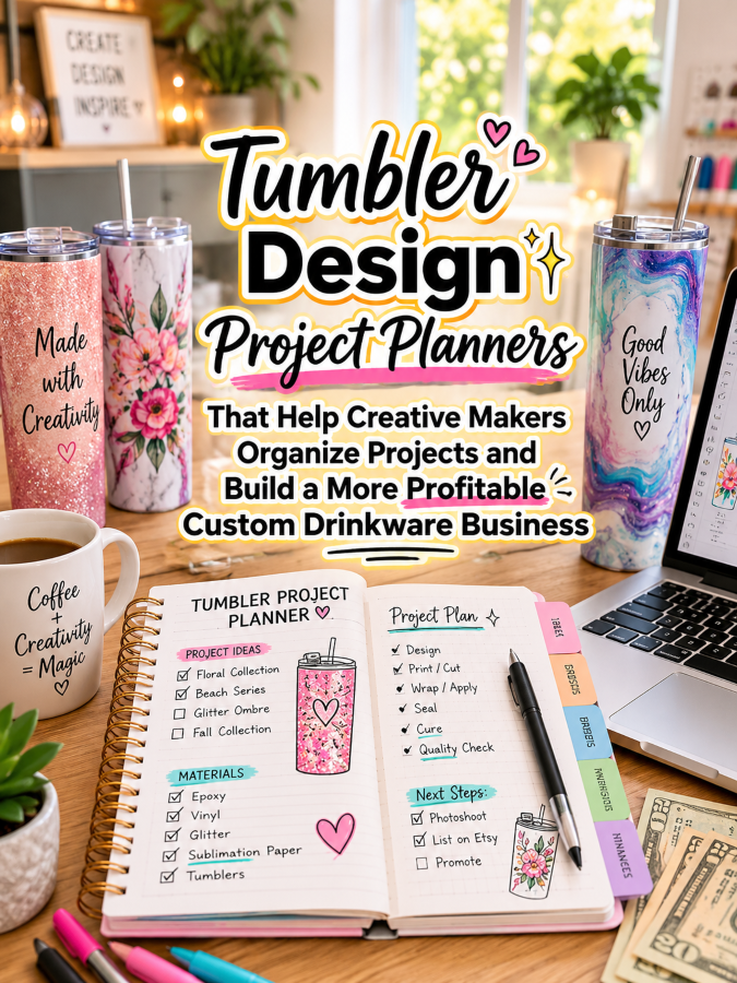 Tumbler Design Project Planners That Help Creative Makers Organize Projects and Build a More Profitable Custom Drinkware Business