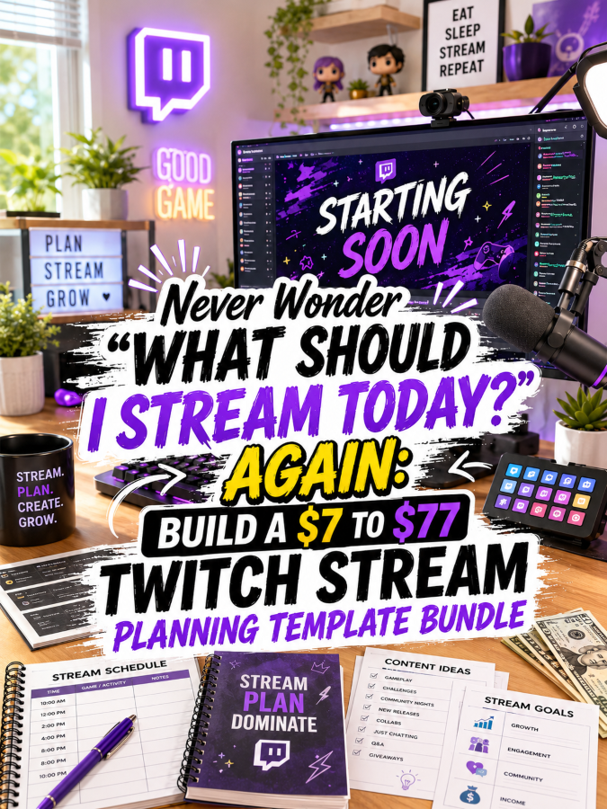 Never Wonder “What Should I Stream Today?” Again: Build a  to  Twitch Stream Planning Template Bundle