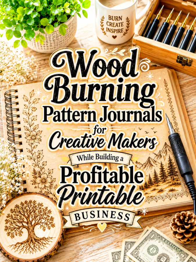 Wood Burning Pattern Journals for Creative Makers While Building a Profitable Printable Business