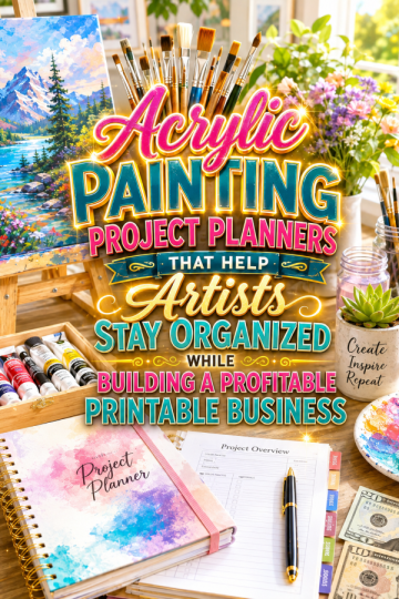 Acrylic Painting Project Planners That Help Artists Stay Organized While Building a Profitable Printable Business