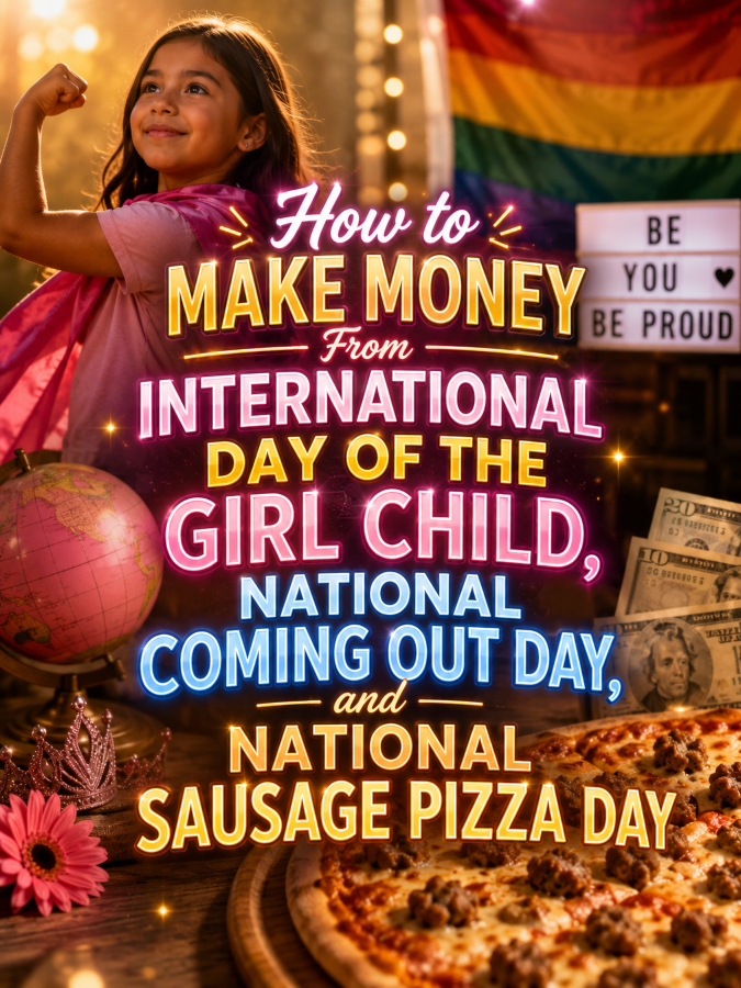 How to Make Money From International Day of the Girl Child, National Coming Out Day, and National Sausage Pizza Day