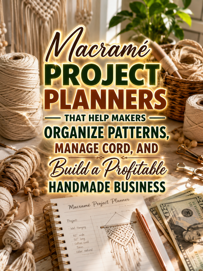 Macramé Project Planners That Help Makers Organize Patterns, Manage Cord, and Build a Profitable Handmade Business