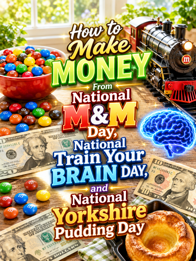 How to Make Money From National M&M Day, National Train Your Brain Day, and National Yorkshire Pudding Day