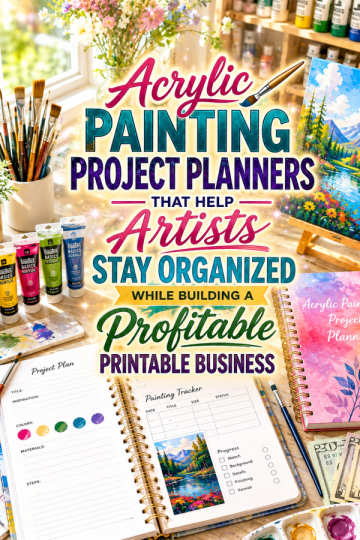 Acrylic Painting Project Planners That Help Artists Stay Organized While Building a Profitable Printable Business