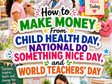 How to Make Money From Child Health Day, National Do Something Nice Day, and World Teachers’ Day