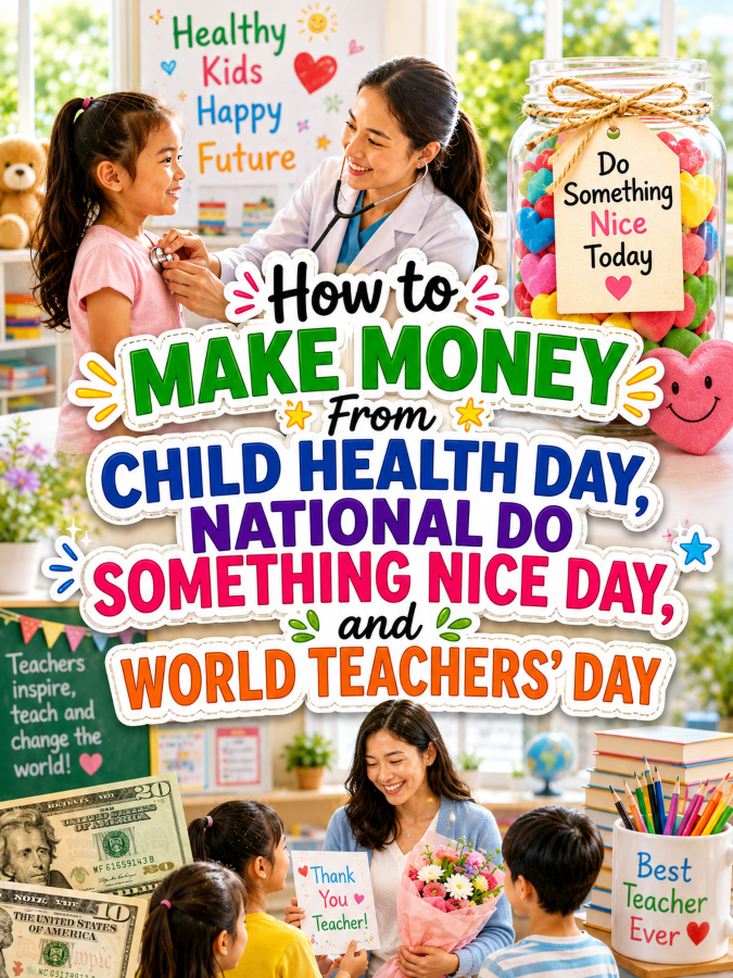 How to Make Money From Child Health Day, National Do Something Nice Day, and World Teachers’ Day How to Make Money From Child Health Day, National Do Something Nice Day, and World Teachers’ Day