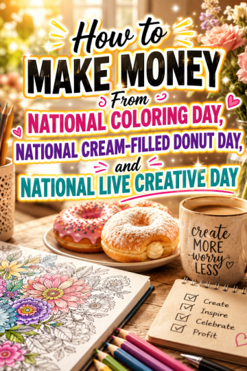 How to Make Money From National Coloring Day, National Cream-Filled Donut Day, and National Live Creative Day