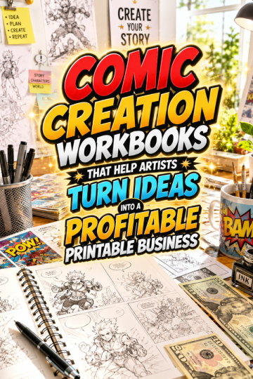 Comic Creation Workbooks That Help Artists Turn Ideas Into a Profitable Printable Business