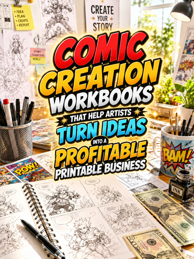 Comic Creation Workbooks That Help Artists Turn Ideas Into a Profitable Printable Business