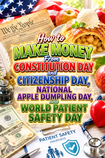 How to Make Money From Constitution Day and Citizenship Day, National Apple Dumpling Day, and World Patient Safety Day