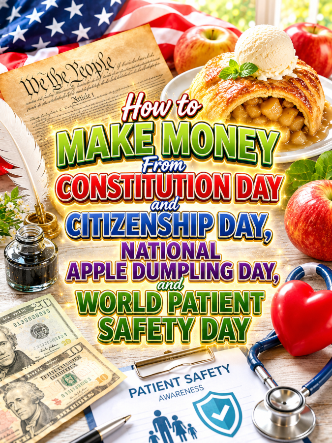 How to Make Money From Constitution Day and Citizenship Day, National Apple Dumpling Day, and World Patient Safety Day How to Make Money From Constitution Day and Citizenship Day, National Apple Dumpling Day, and World Patient Safety Day