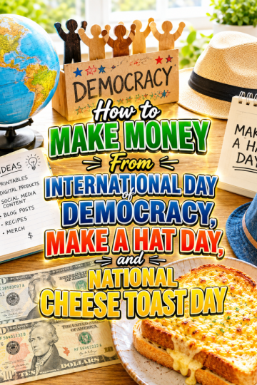 How to Make Money From International Day of Democracy, Make a Hat Day, and National Cheese Toast Day