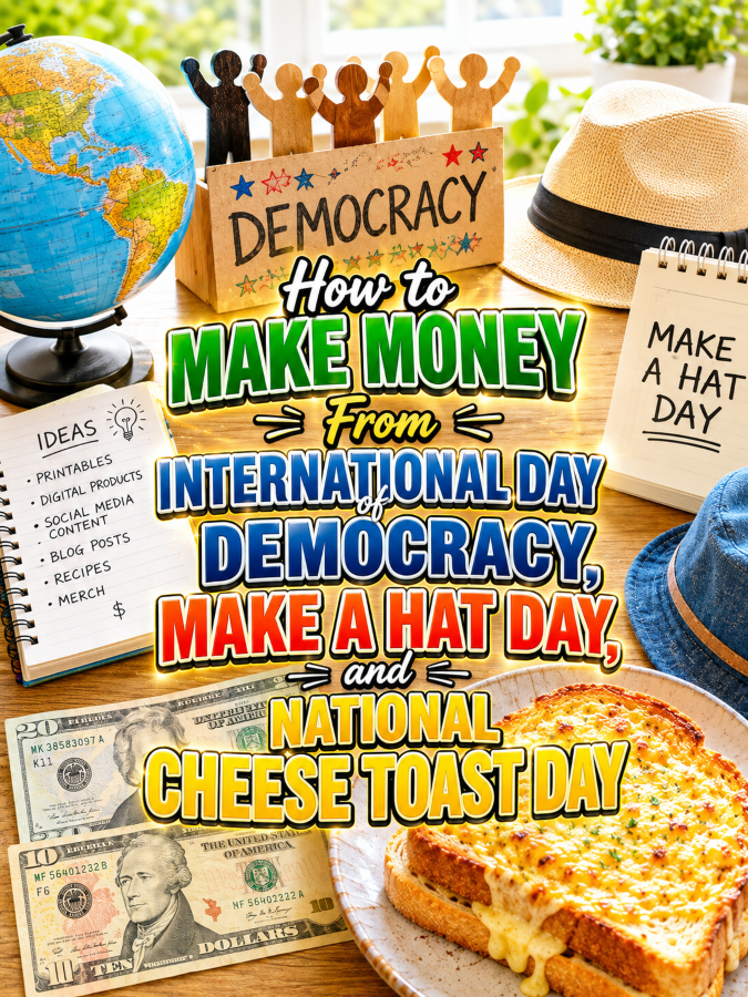 How to Make Money From International Day of Democracy, Make a Hat Day, and National Cheese Toast Day How to Make Money From International Day of Democracy, Make a Hat Day, and National Cheese Toast Day