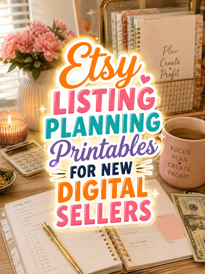 Etsy Listing Planning Printables for New Digital Sellers Etsy Listing Planning Printables for New Digital Sellers