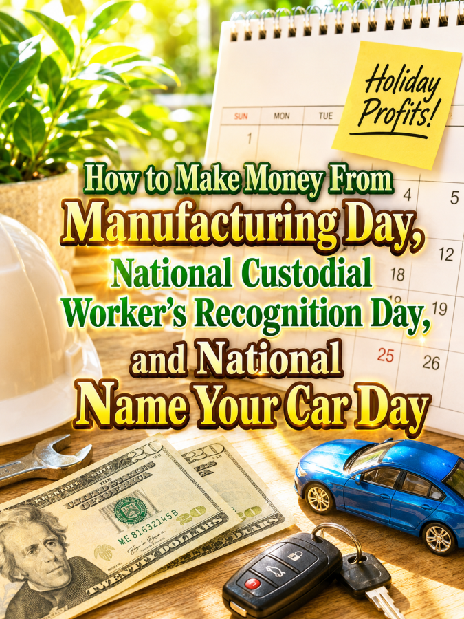 How to Make Money From Manufacturing Day, National Custodial Worker’s Recognition Day, and National Name Your Car Day