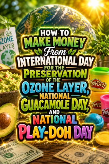 How to Make Money From International Day for the Preservation of the Ozone Layer, National Guacamole Day, and National Play-Doh Day