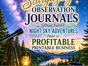 Stargazing Observation Journals That Turn Night Sky Adventures Into a Profitable Printable Business