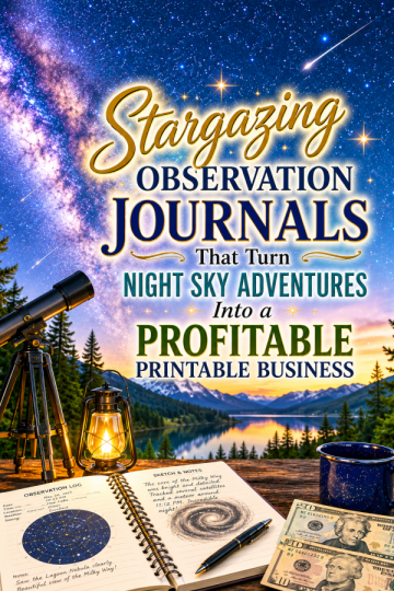 Stargazing Observation Journals That Turn Night Sky Adventures Into a Profitable Printable Business