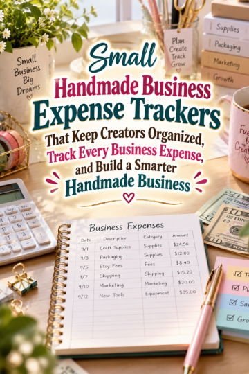 Small Handmade Business Expense Trackers That Keep Creators Organized, Track Every Business Expense, and Build a Smarter Handmade Business