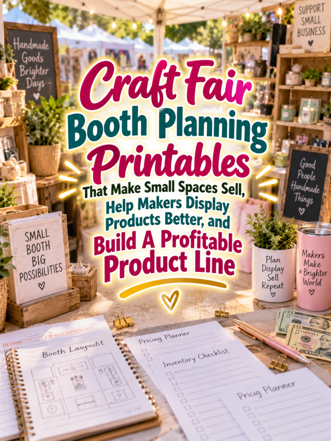 Craft Fair Booth Planning Printables That Make Small Spaces Sell, Help Makers Display Products Better, and Build A Profitable Product Line Craft Fair Booth Planning Printables That Make Small Spaces Sell, Help Makers Display Products Better, and Build A Profitable Product Line